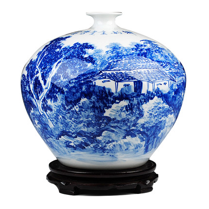 Compatible porcelain Jahrriesnge  for Hand blue white landscape painting vase cna0062 