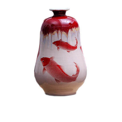 Compatible porcelain Jahrriesnge  for kiln change cracked glaze pomegranate flower vase cna0437 