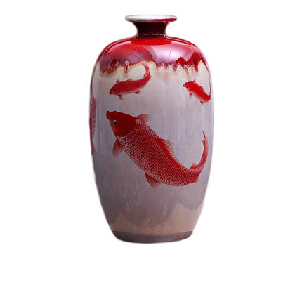 Compatible porcelain Jahrriesnge  for kiln change cracked glaze pomegranate flower vase cna0438 