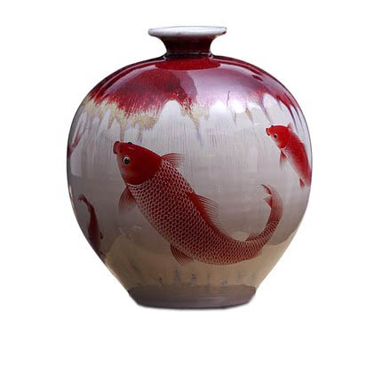 Compatible porcelain Jahrriesnge  for kiln change cracked glaze pomegranate flower vase cna0439 