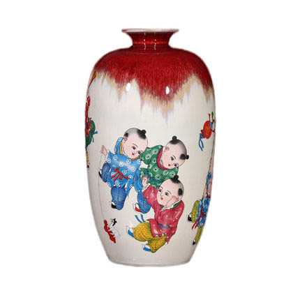 Compatible porcelain Jahrriesnge  for kiln change cracked glaze pomegranate flower vase cna0441 