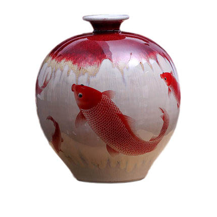 Compatible porcelain Jahrriesnge  for kiln change cracked glaze pomegranate flower vase cna0445 