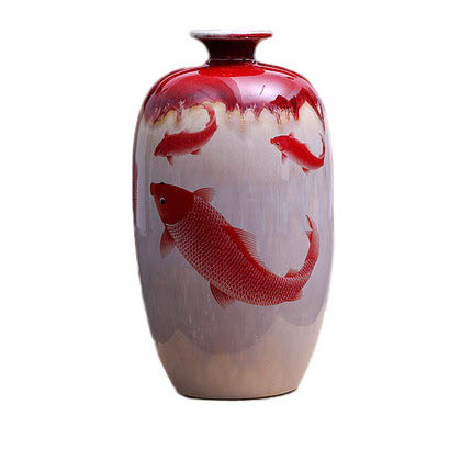 Compatible porcelain Jahrriesnge  for kiln change cracked glaze pomegranate flower vase cna0446 