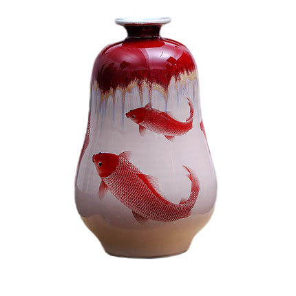 Compatible porcelain Jahrriesnge  for kiln change cracked glaze pomegranate flower vase cna0447 