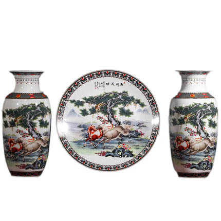 Compatible porcelain Jahrriesnge  for horses vase set 3pcs cna1045 