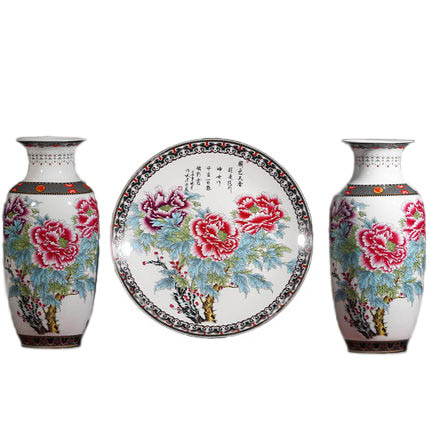 Compatible porcelain Jahrriesnge  for peony vase set 3pcs cna1047 