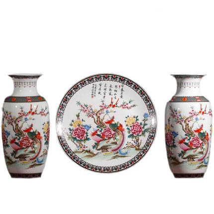 Compatible porcelain Jahrriesnge  for phoenix vase set 3pcs cna1049 