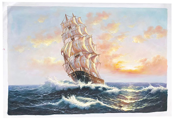 Compatible Oil Painting JAHRRIESNGE  for sailboat-lpg0175 