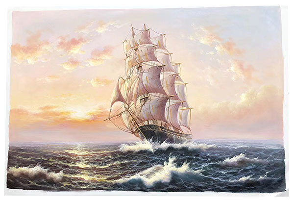 Compatible Oil Painting JAHRRIESNGE  for sailboat-lpg0177 