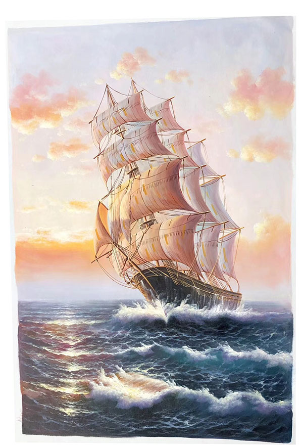 Compatible Oil Painting JAHRRIESNGE  for sailboat-lpg0178 