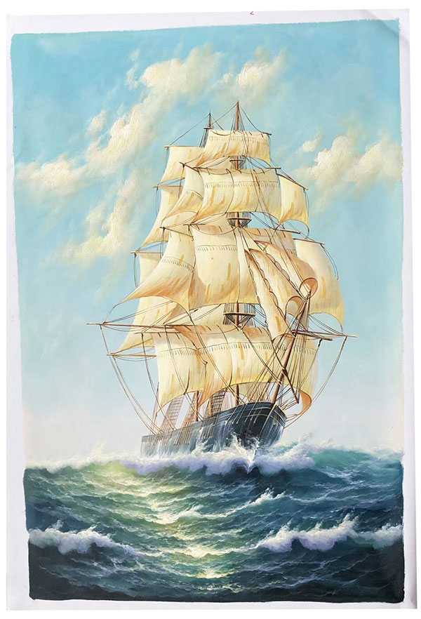 Compatible Oil Painting JAHRRIESNGE  for sailboat-lpg0257 