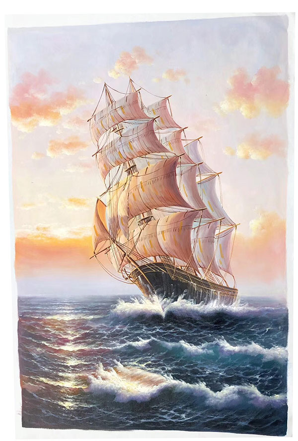 Compatible Oil Painting JAHRRIESNGE  for sailboat-lpg0262 