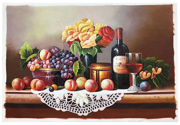 Compatible Oil Painting JAHRRIESNGE  for fruit-wine-lpg0391 