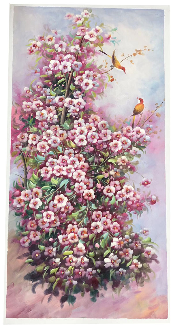 Compatible Oil Painting JAHRRIESNGE  for pine-flower-lpg398 